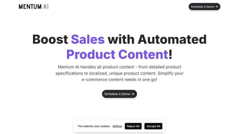 Screenshot of Automated E-commerce Product Content Solution