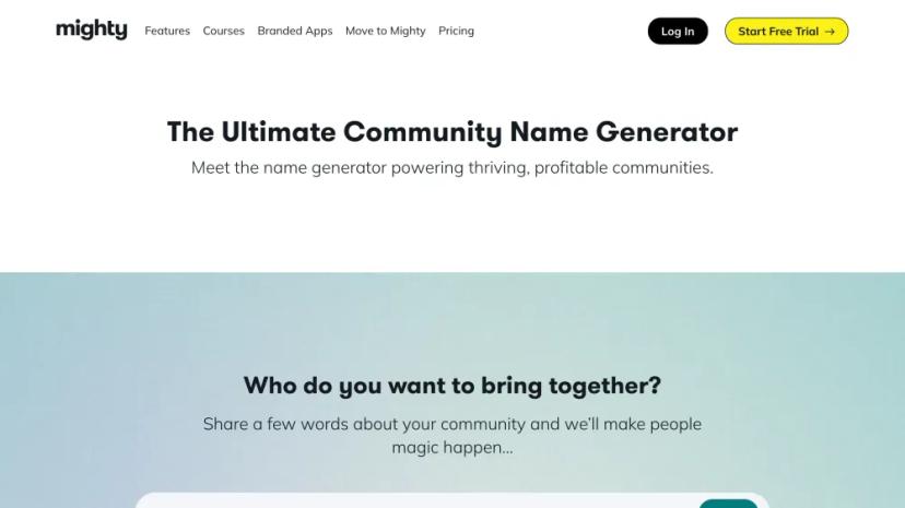 Screenshot of AI-Powered Community Name Generator