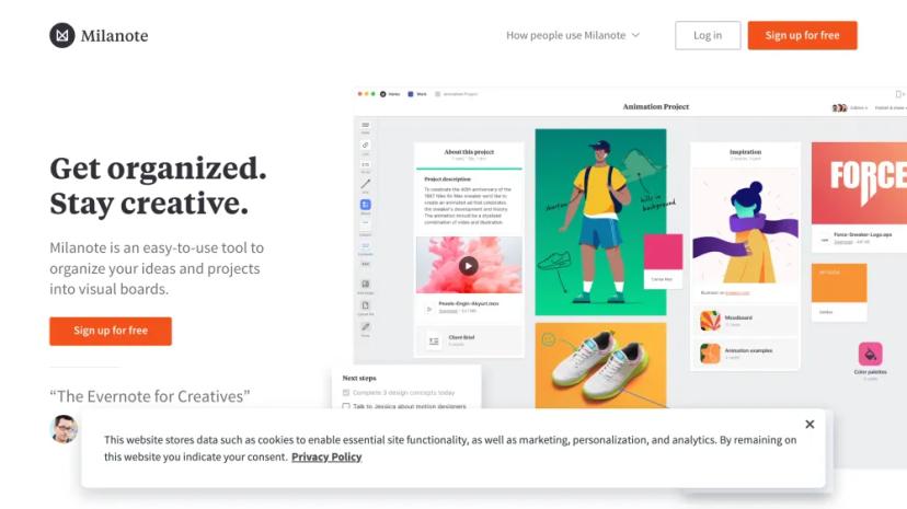 Screenshot of Organize Your Creative Projects Visually with Milanote