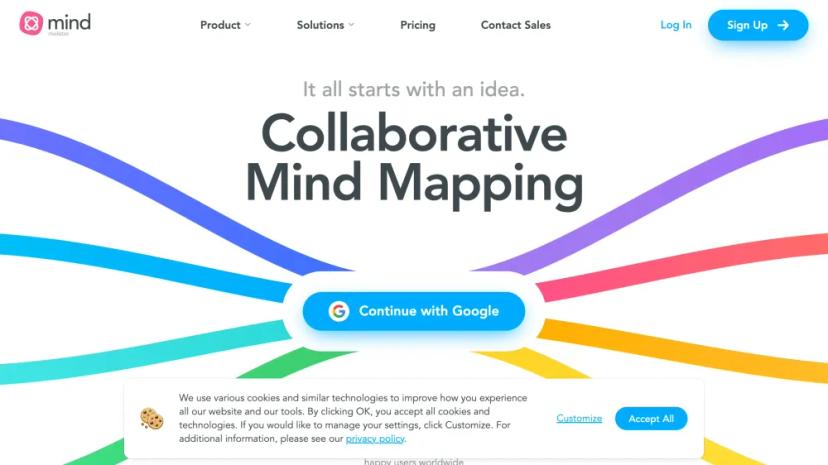 Screenshot of MindMeister: Online Mind Mapping Software & Collaborative Tool