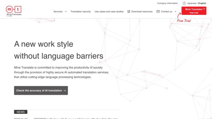 Screenshot of Secure and Accurate AI Automated Translation