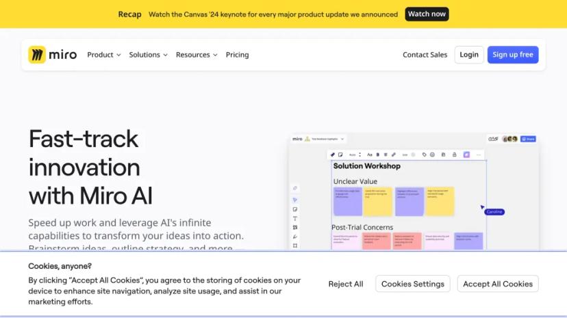 Screenshot of Fast-Track Innovation with Miro AI