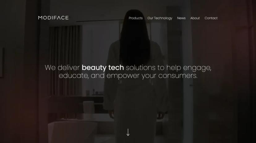 Screenshot of ModiFace - AI Beauty Tech Solutions