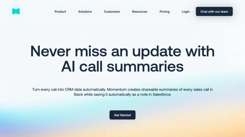 Screenshot of Automated Call Summaries with Momentum AI