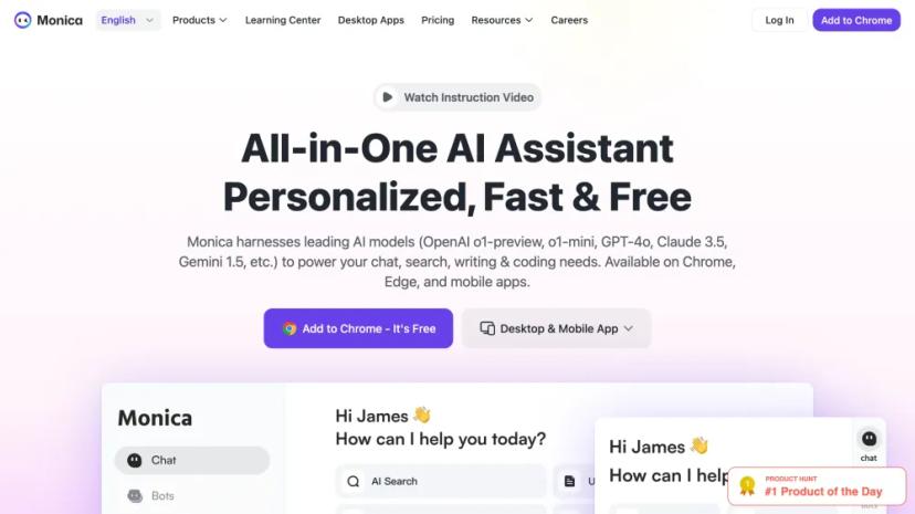 Screenshot of AI Assistant for Chat, Writing, and Coding