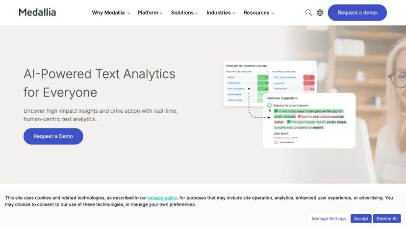 Screenshot of AI-Powered Text Analytics for Actionable Insights