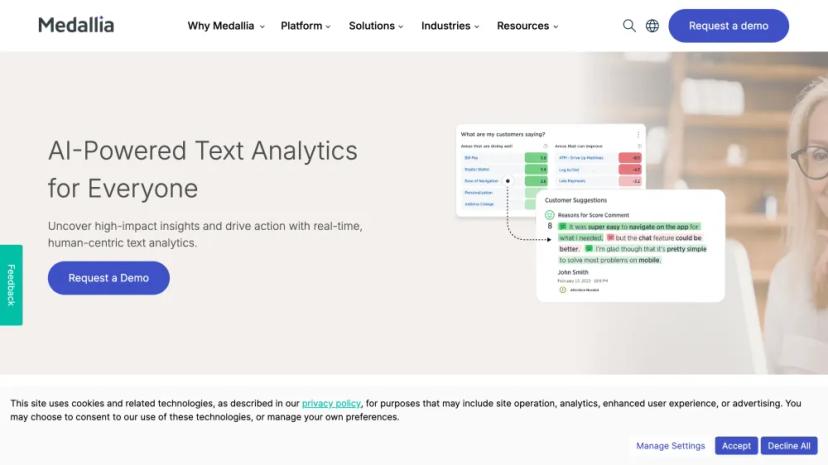 Screenshot of AI-Powered Text Analytics for Actionable Insights