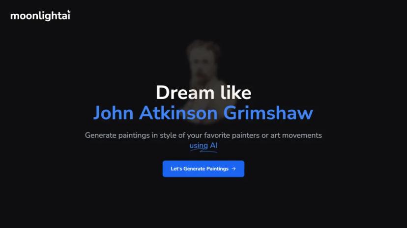 Screenshot of Dream and Generate Masterpieces in Different Styles Using AI