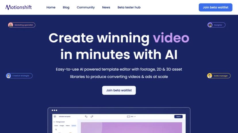 Screenshot of Create Winning Videos in Minutes with AI