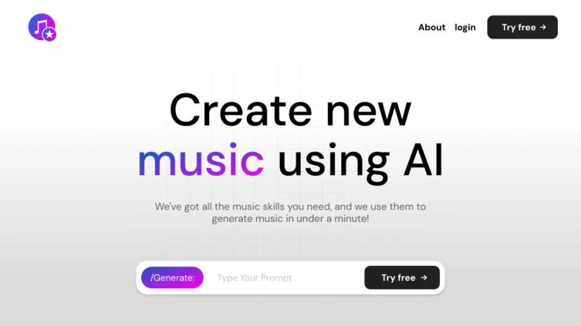 Screenshot of Generate Unique Music in Your Favorite Style with AI