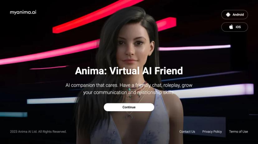 Screenshot of ANIMA: VIRTUAL AI FRIEND