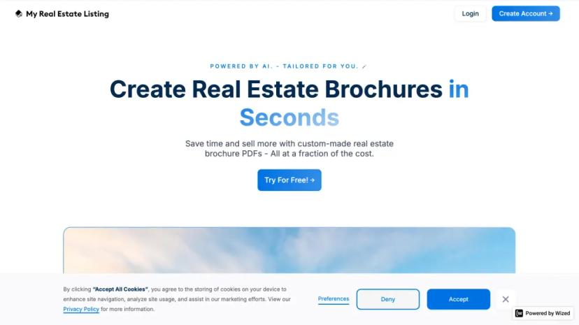 Screenshot of AI-Powered Real Estate Brochure Creators