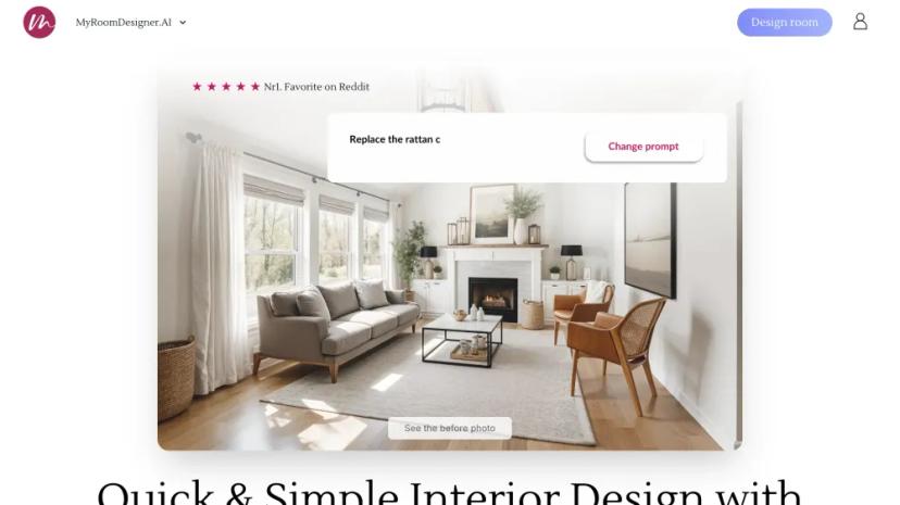 Screenshot of Design Your Dream Room Online with AI