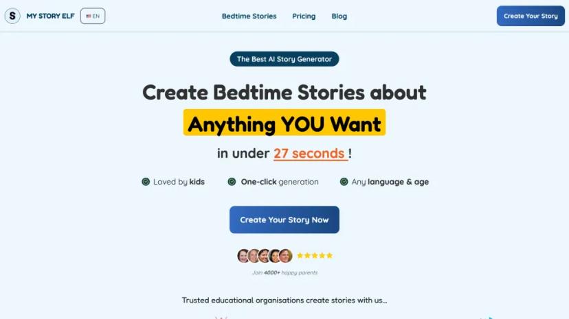 Screenshot of The Best AI Story Generator for Bedtime Stories