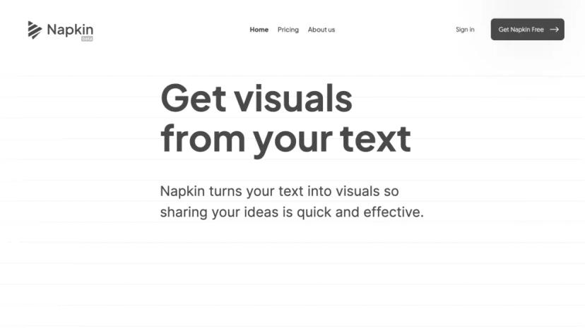 Screenshot of Turn Your Text Into Visuals with Napkin AI