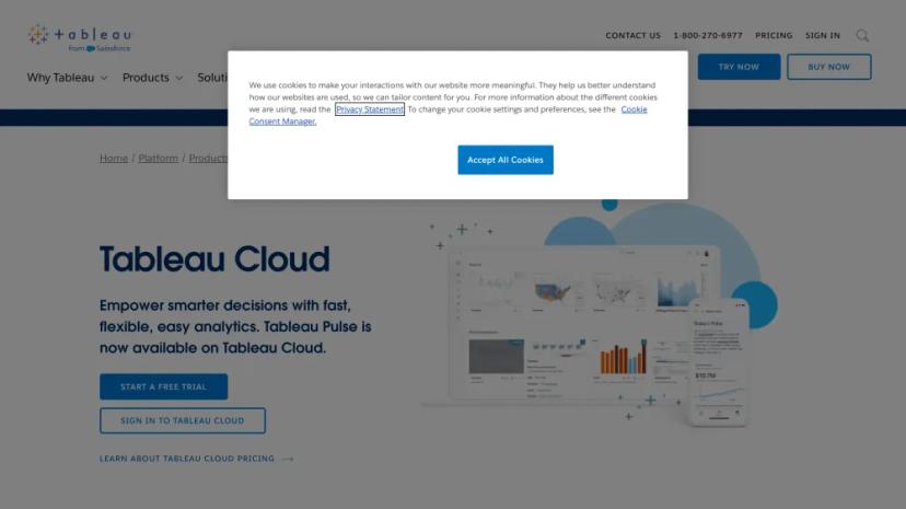 Screenshot of Tableau Cloud - Fast, Flexible, Easy Analytics