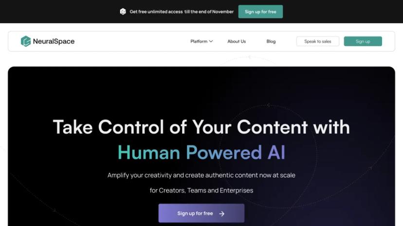 Screenshot of Empower Your Creativity with Human-Powered AI Content Creation