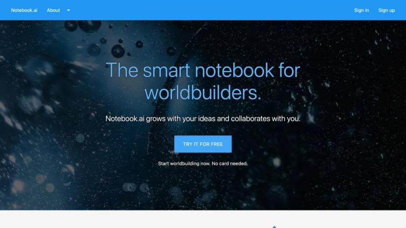 Screenshot of The Smart Notebook for Worldbuilders