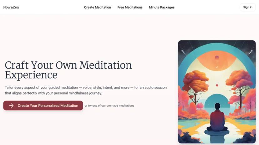 Screenshot of Tailor Your Guided Meditation with AI-Powered Customization