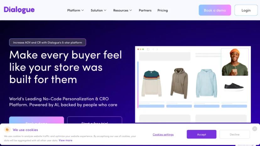 Screenshot of Dialogue: AI-Powered Personalization & CRO Platform