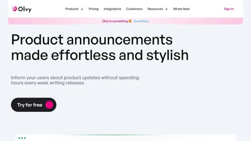 Screenshot of Effortless Product Announcements with AI-powered Changelog Management