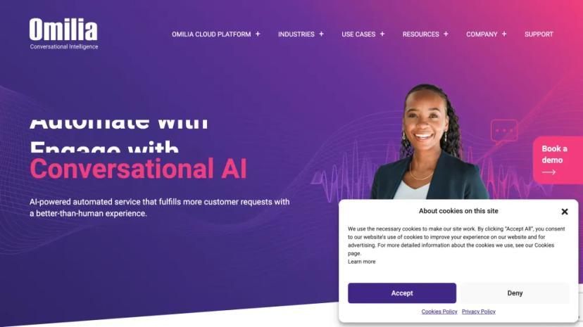 Screenshot of Omilia Cloud Platform: AI-Powered Conversational Customer Service Automation