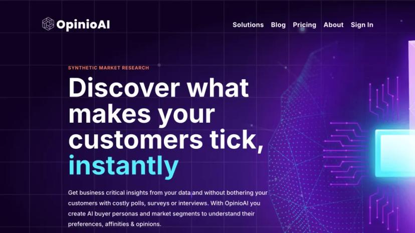Screenshot of Synthetic Market Research Made Easy with OpinioAI