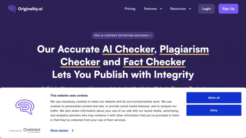 Screenshot of AI & Plagiarism Detector for Serious Content Publishers