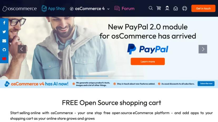 Screenshot of osCommerce 4