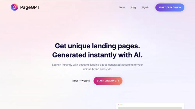 Screenshot of Effortlessly Create Unique Landing Pages with AI Personalization