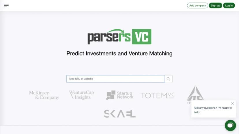 Screenshot of AI-powered Investment Prediction and Venture Matching