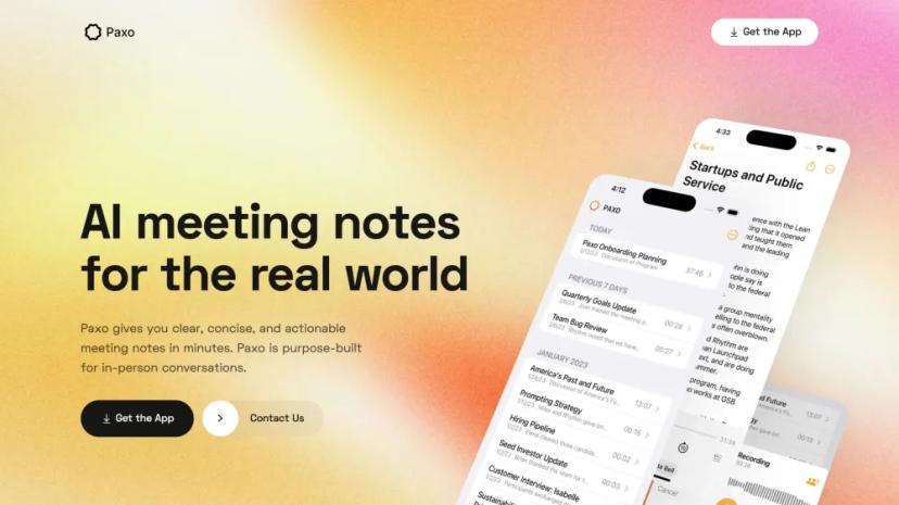 Screenshot of AI Meeting Notes for the Real World