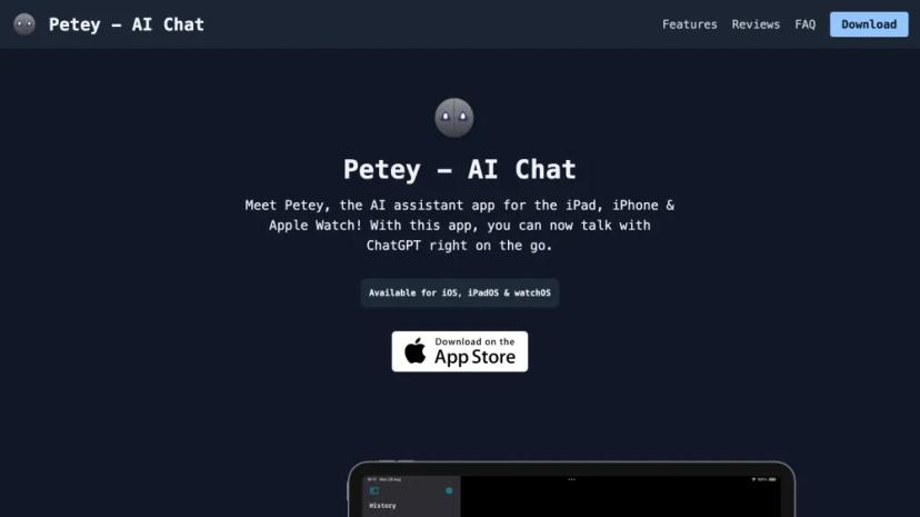 Screenshot of Petey - Your AI Chat Assistant for Apple Devices