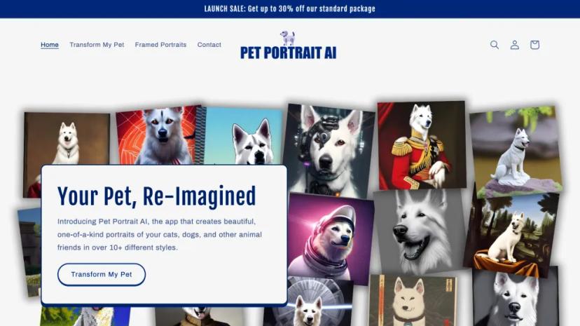 Screenshot of Create Unique AI-Generated Portraits of Your Pets