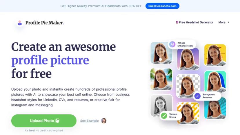 Screenshot of AI Profile Picture Maker