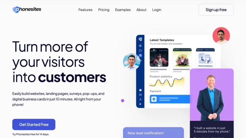 Screenshot of Convert Visitors into Customers with AI-Powered Website and Landing Page Creation