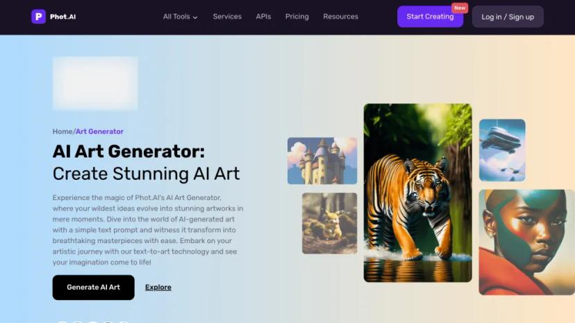 Screenshot of AI Art Generator and Image Editor