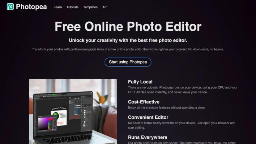 Screenshot of Photopea - Free Online Photo Editor