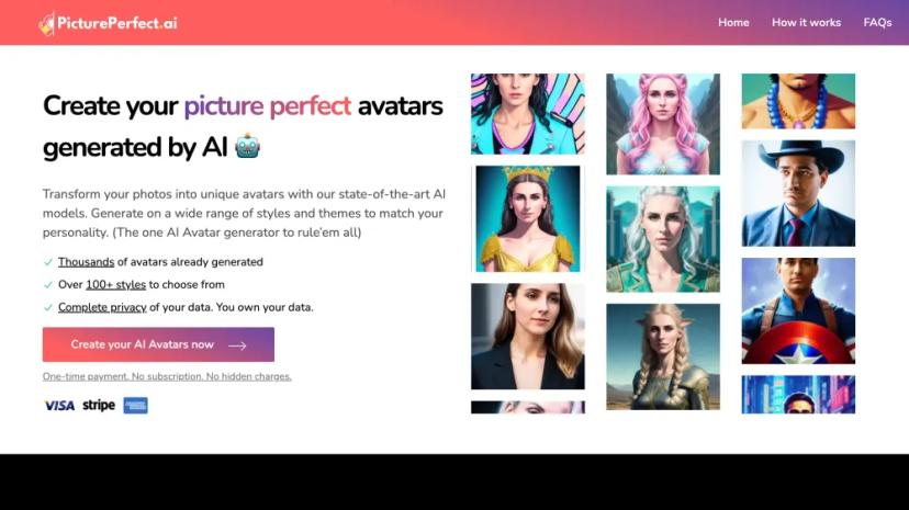 Screenshot of PicturePerfectAI - AI Avatar Generator