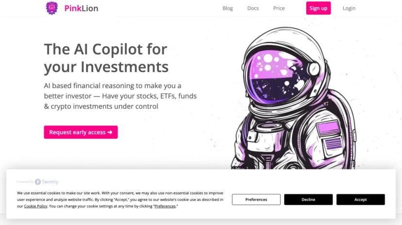 Screenshot of The AI Copilot for Your Investments