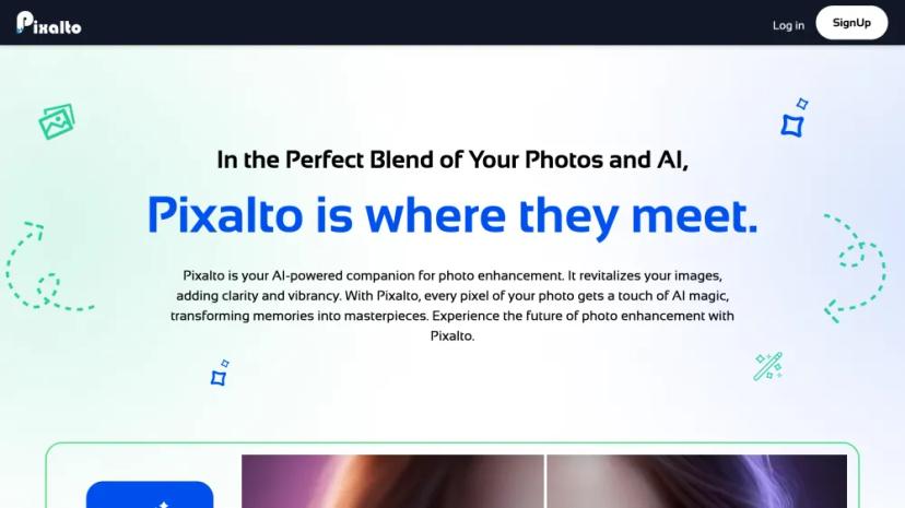 Screenshot of AI-Powered Photo Enhancement by Pixalto