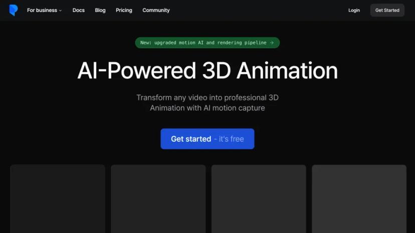 Screenshot of Create Professional 3D Animations from Any Video with AI