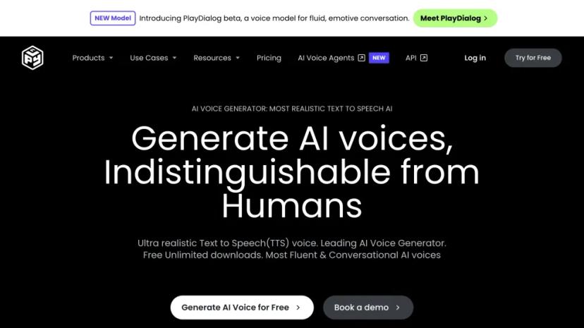 Screenshot of PlayDialog AI Voice Generator