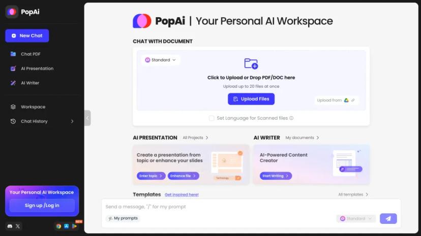 Screenshot of Revolutionize Your Document Interaction with PopAi