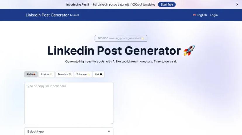 Screenshot of LinkedIn Post Creator