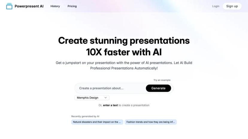 Screenshot of Automated Presentation Creation with AI