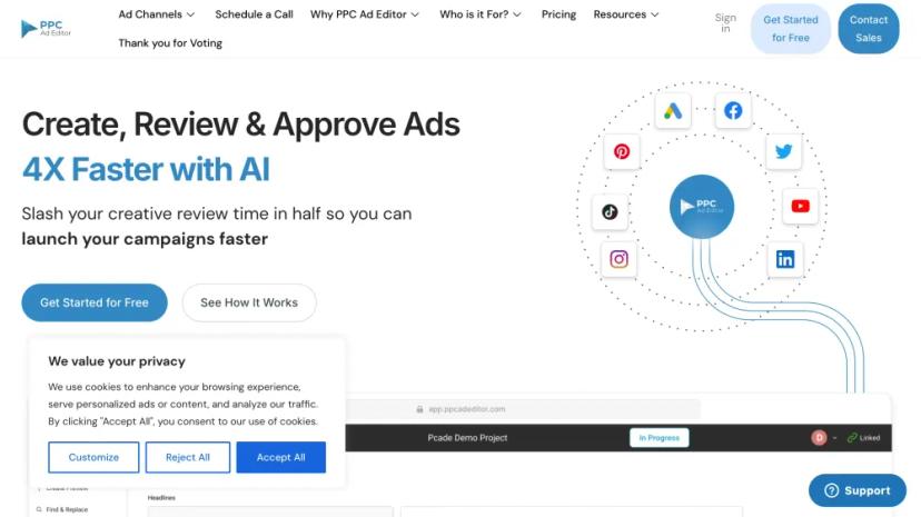 Screenshot of Create, Review & Approve Ads 4x Faster with AI