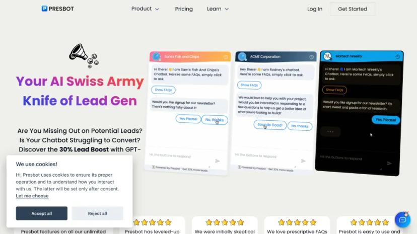 Screenshot of AI Chatbot for Lead Generation and Customer Engagement