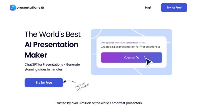 Screenshot of The World's Best AI Presentation Maker