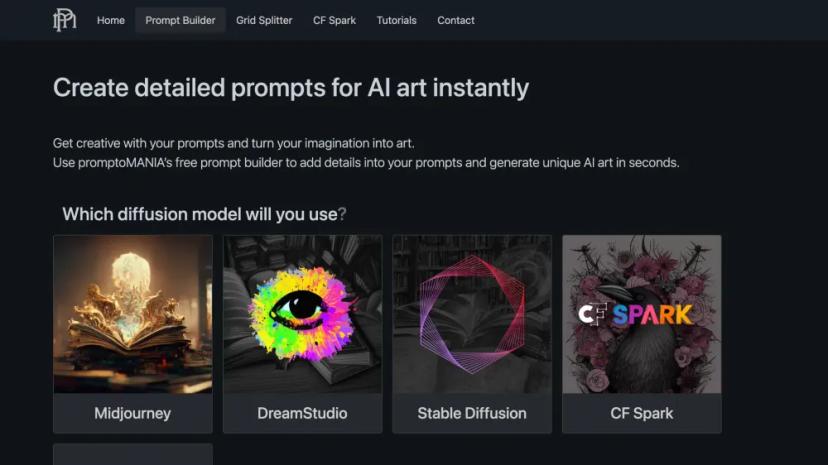 Screenshot of Instant AI Art Generation with Detailed Prompts